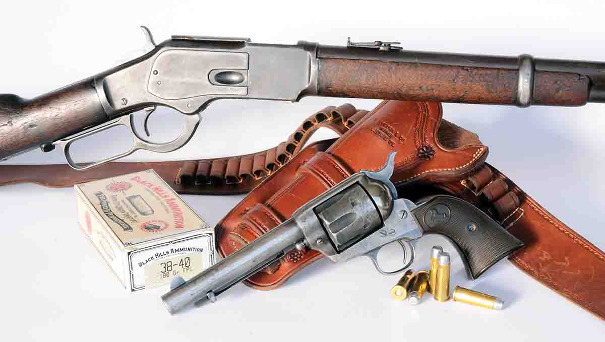 Winchester used a turn in 36 inches for its .38-40 rifles and carbines, but Colt used a 1:16 twist for its .38-40 handguns.